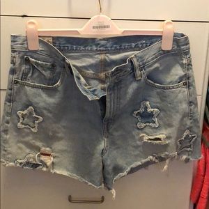 Polo cutoff jean shorts